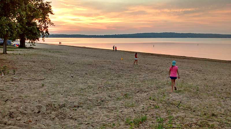 sunset over grand traverse bay